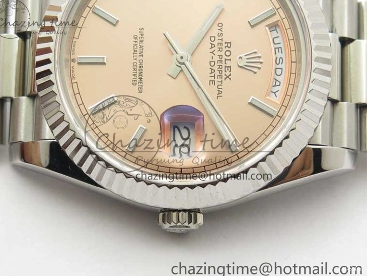 MiroTime 0111 Neat Day-Date 40mm 228239 BP New Dial Version 904 SS RG Stick Markers Dial on SS President Bracelet A 2819